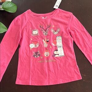 Bundle🌸(3 items for $15) Pink Long-Sleeve 'Best Friends' Animal Graphic Tee